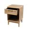 Wood Accent Table with Cane Front Drawer & Gold Handle